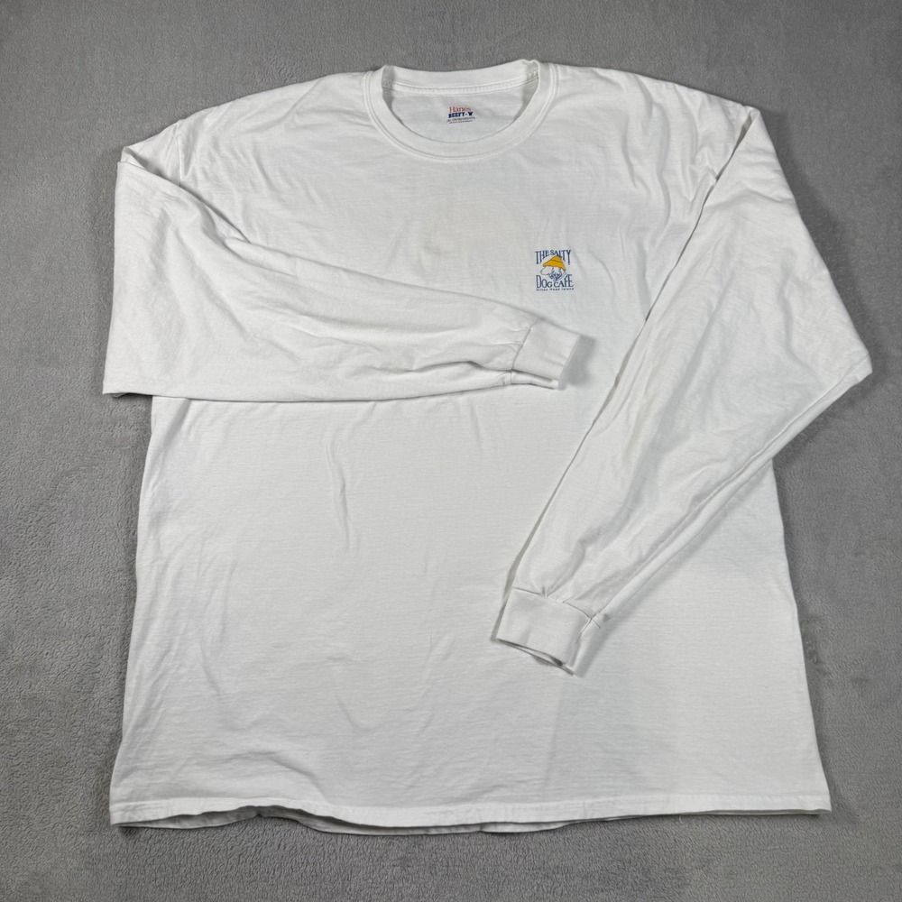 Hanes The Salty Dog Cafe Shirt Mens 3XL White Long Sleeve Hilton Head Graphic